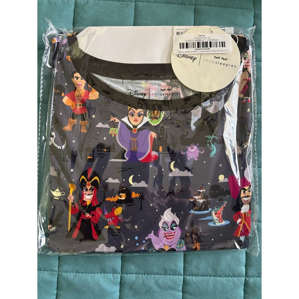 Little Sleepies Disney Villains men’s pajama top small NIB